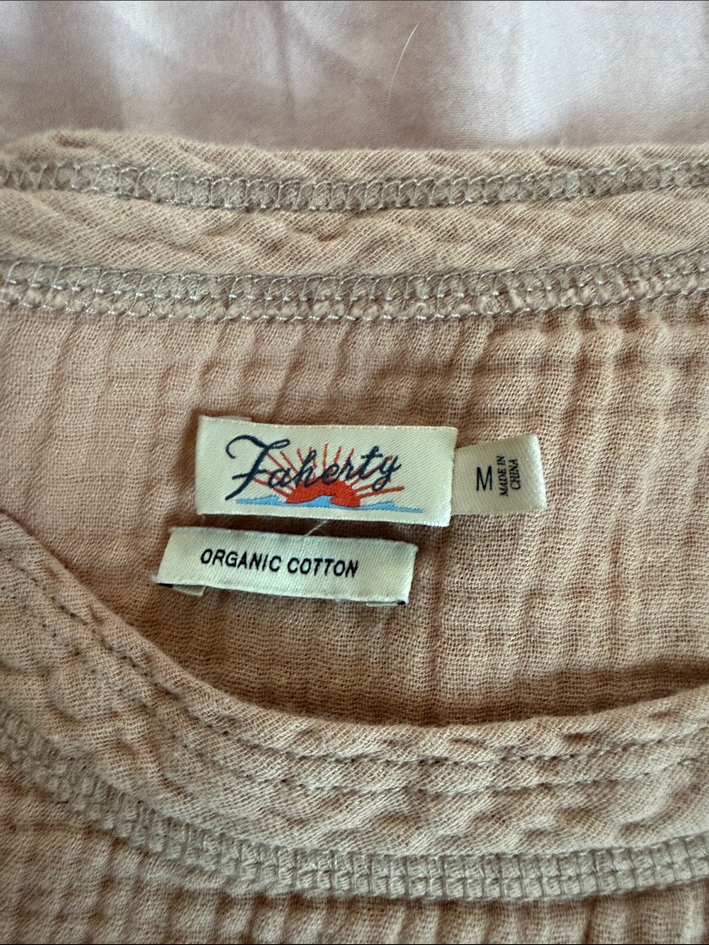 Faherty Dream Organic Cotton Gauze T-Shirt Short Sleeve Women's Size Medium‎ - Picture 6 of 8